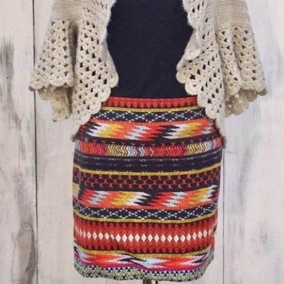 Billabong Earth Tone Aztec Print Mini Skirt, size L - Picture 1 of 2